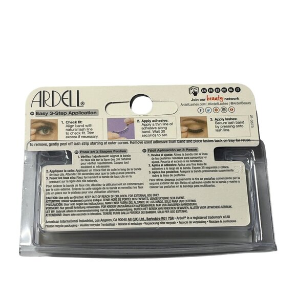 Ardell Glamour 403 False Eyelashes Black Strip Lash Pair New - Picture 2 of 3